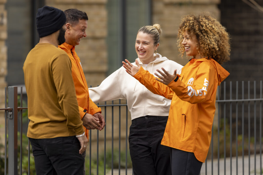 Just Eat couriers hanging out