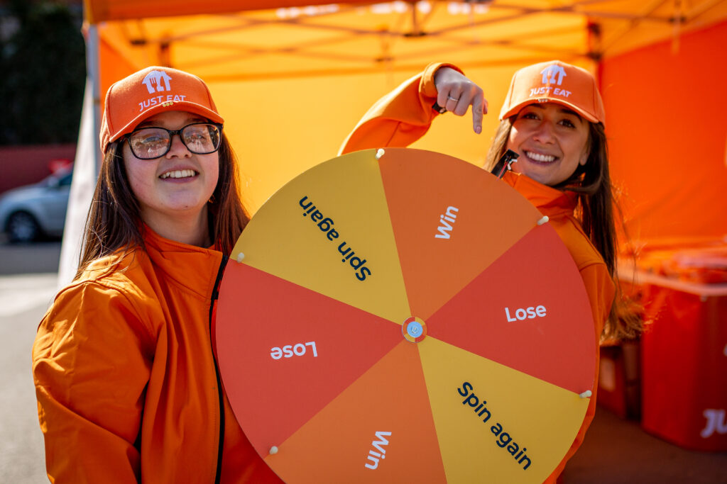 A picture of a spin to win wheel