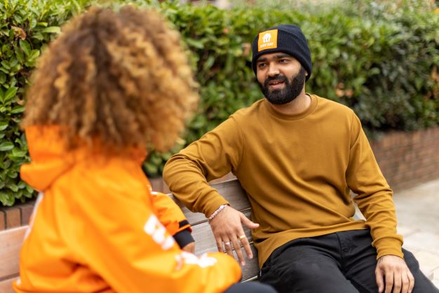 Just Eat couriers talking to each other